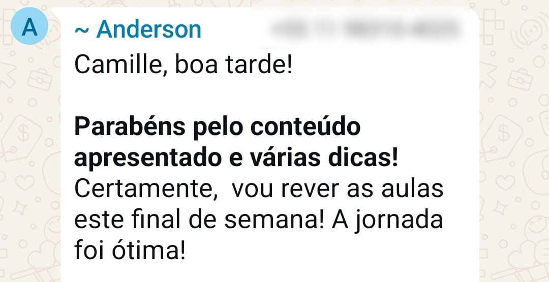 Depoimento de participante da Jornada 4