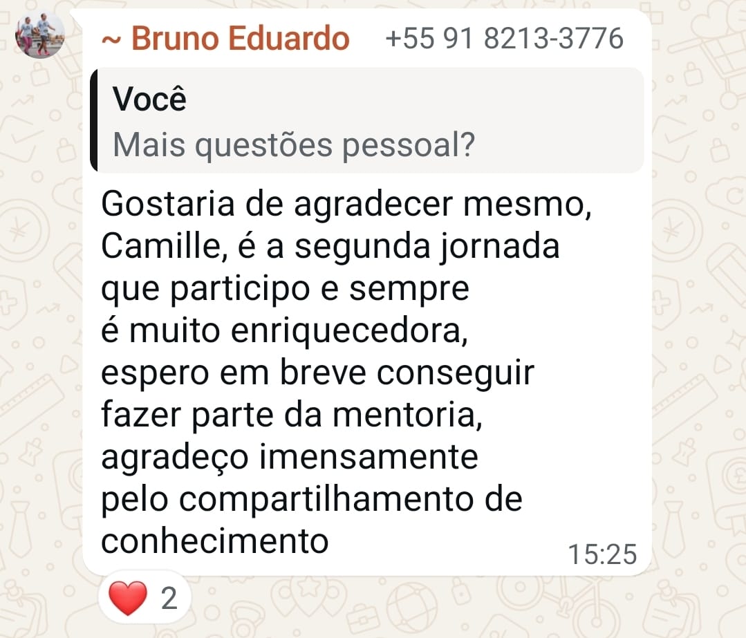 Depoimento de participante da Jornada 7