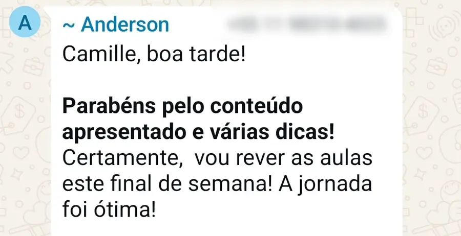 Depoimento de participante da Jornada 4