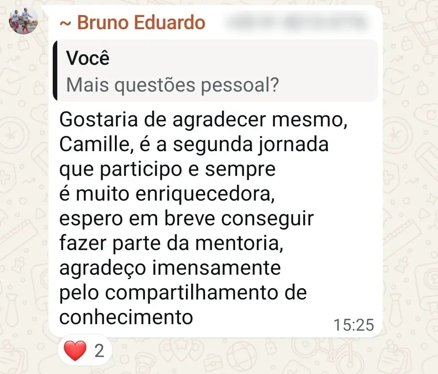 Depoimento de participante da Jornada 7